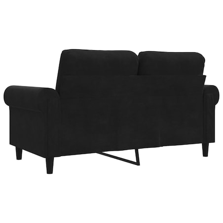vidaXL Sofa 2-osobowa, czarna, 120 cm, tapicerowana aksamitem