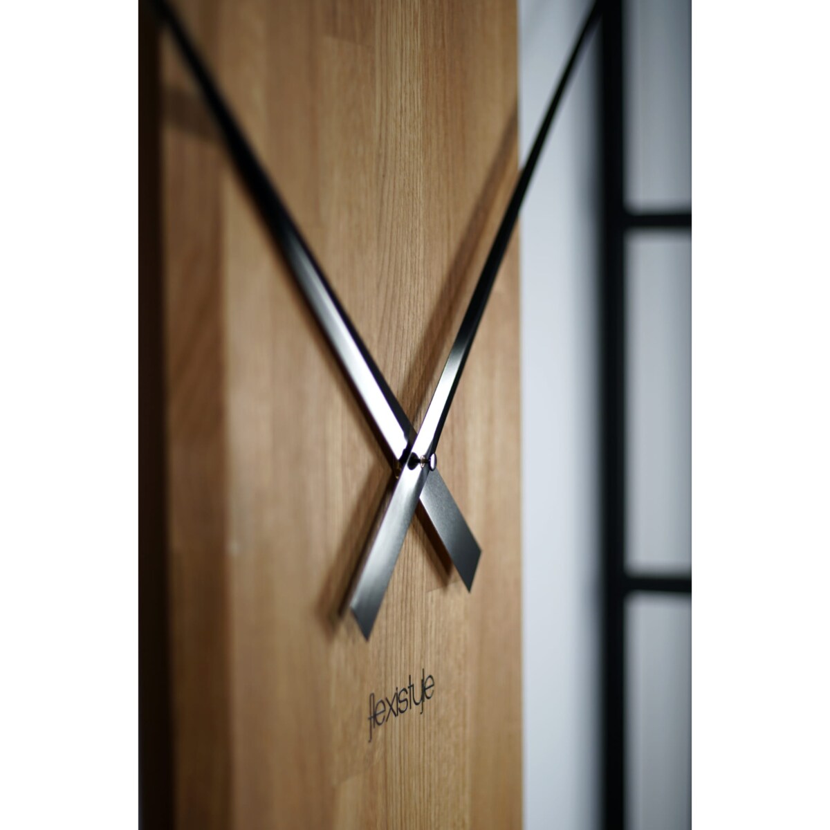 Zegar kwadratowy dębowy LOFT SQUARE metal 80cm