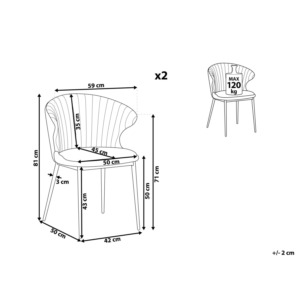 Zestaw 2 krzeseł do jadalni welurowy żółty AUGUSTA
