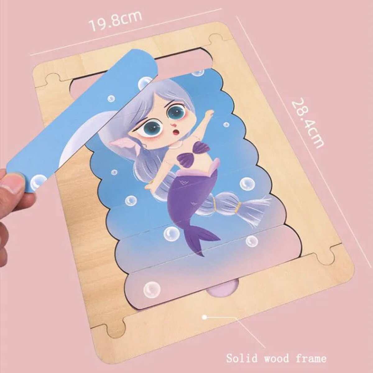 Puzzle drewniane Montessori - Lodowe patyczki Księżniczki