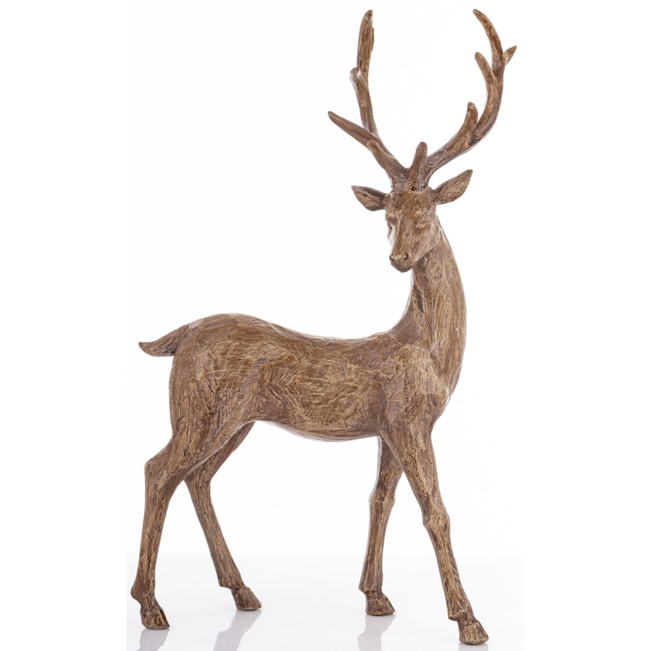Dekoracja - figurka stojącego jelenia 46x10x28 cm MAGRO