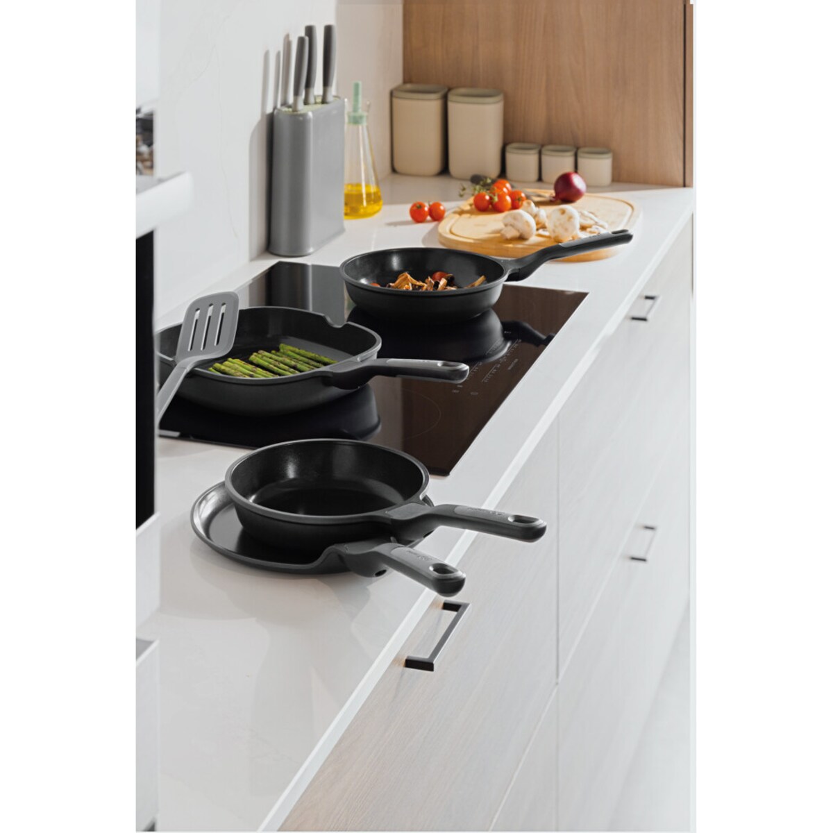 Zestaw patelni non-stick 4-el. Stone+ & łopatka Balance BergHOFF