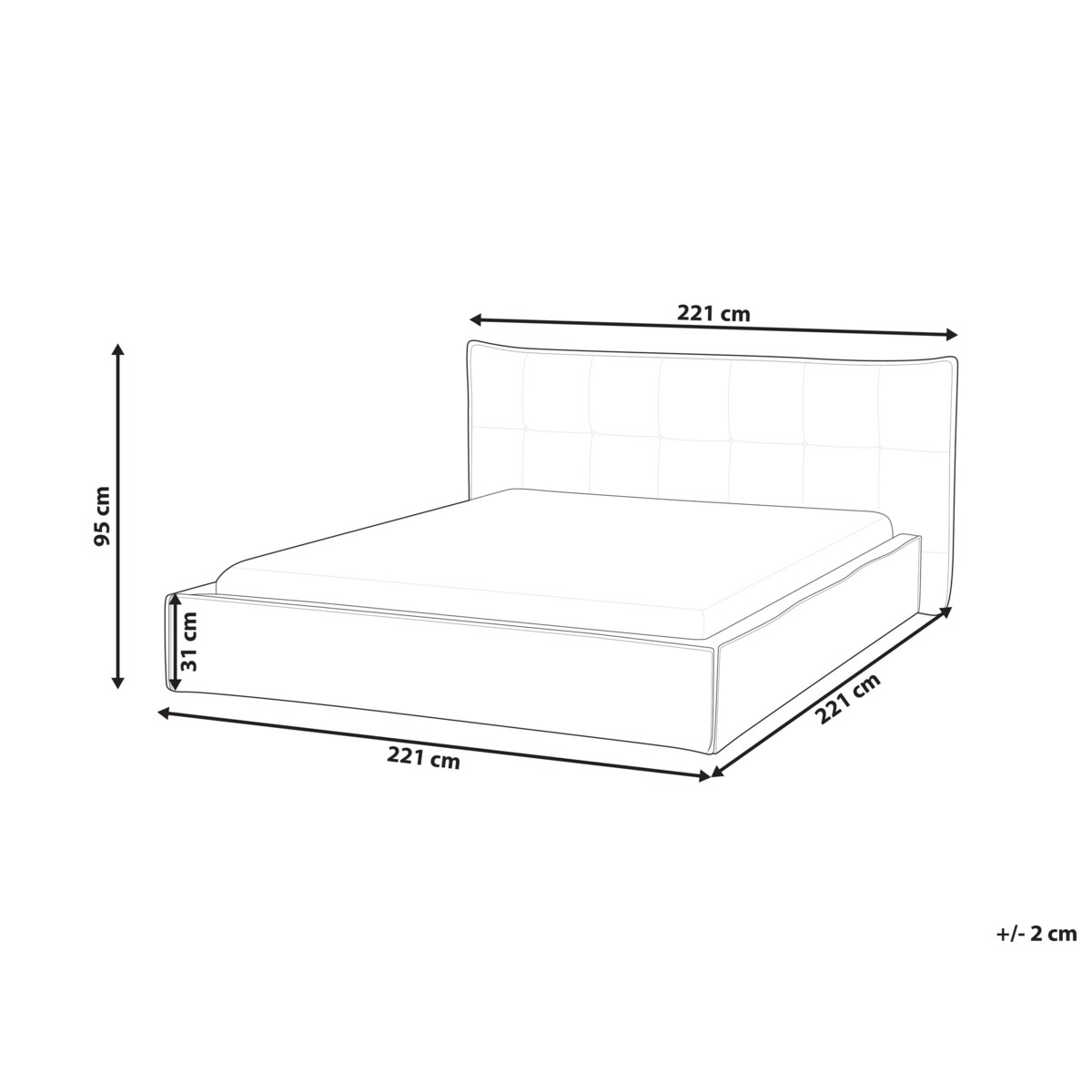 Łóżko LESTRE 180 x 200 cm Beżowoszary