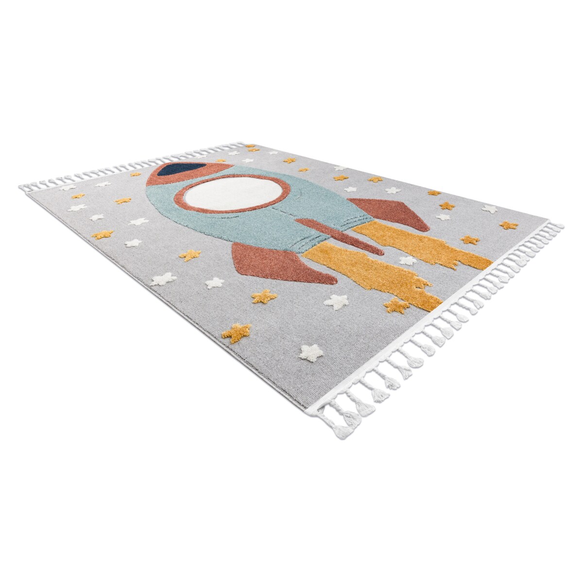 Dywan YOYO GD55 szary / niebieski - Gwiazdki, 120x170 cm