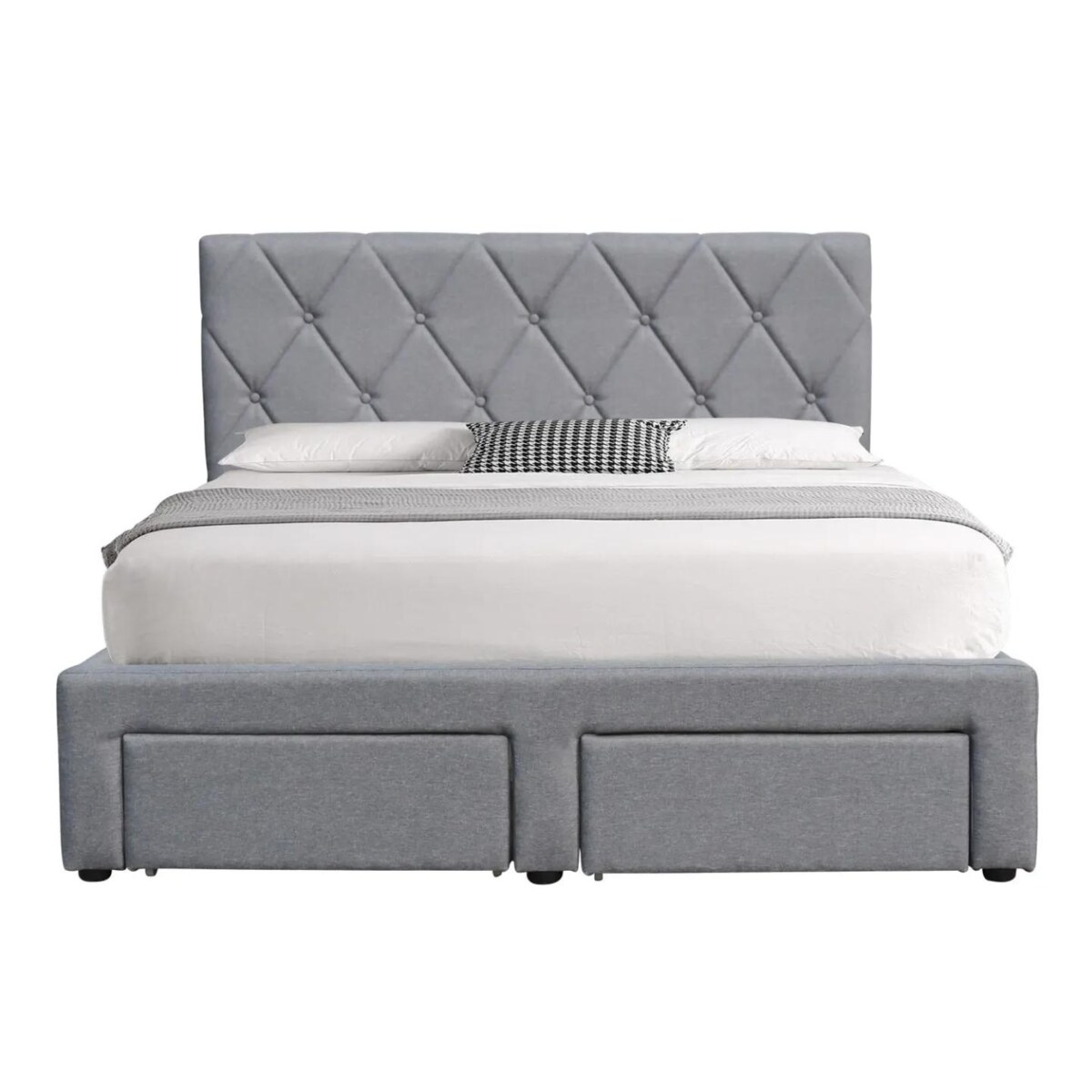 Łóżko BETINA 140x200 szare z szufladami