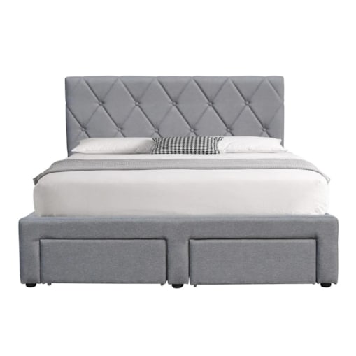 Łóżko BETINA 140x200 szare z szufladami
