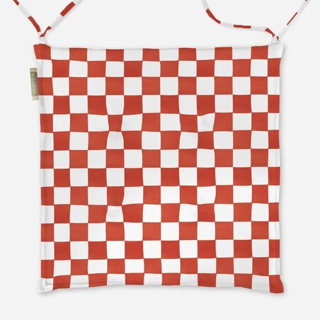 Poduszka świąteczna na krzesło - czerwona krata