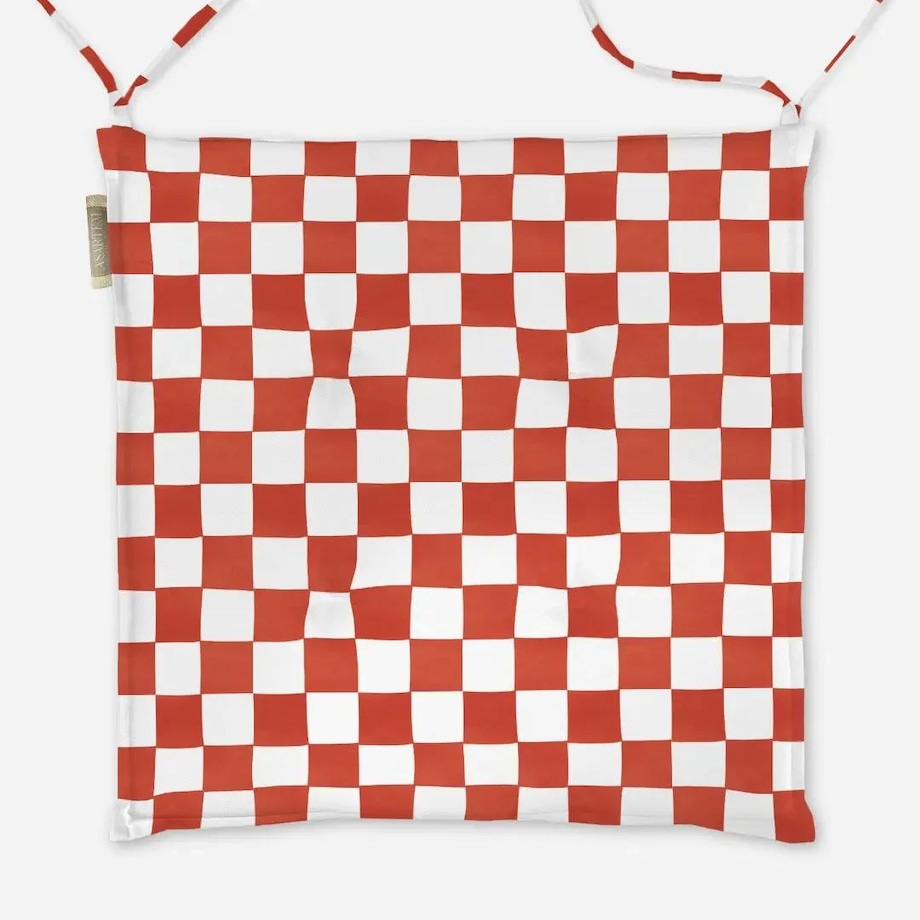 Poduszka świąteczna na krzesło - czerwona krata