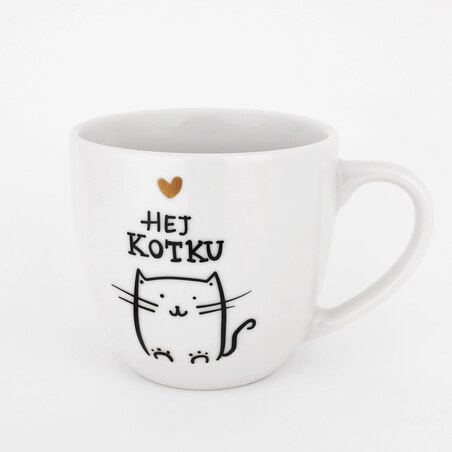 Kubek 300 ml - Hej kotku ZŁOTE SERCE