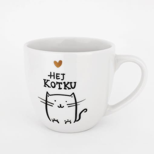 Kubek 300 ml - Hej kotku ZŁOTE SERCE