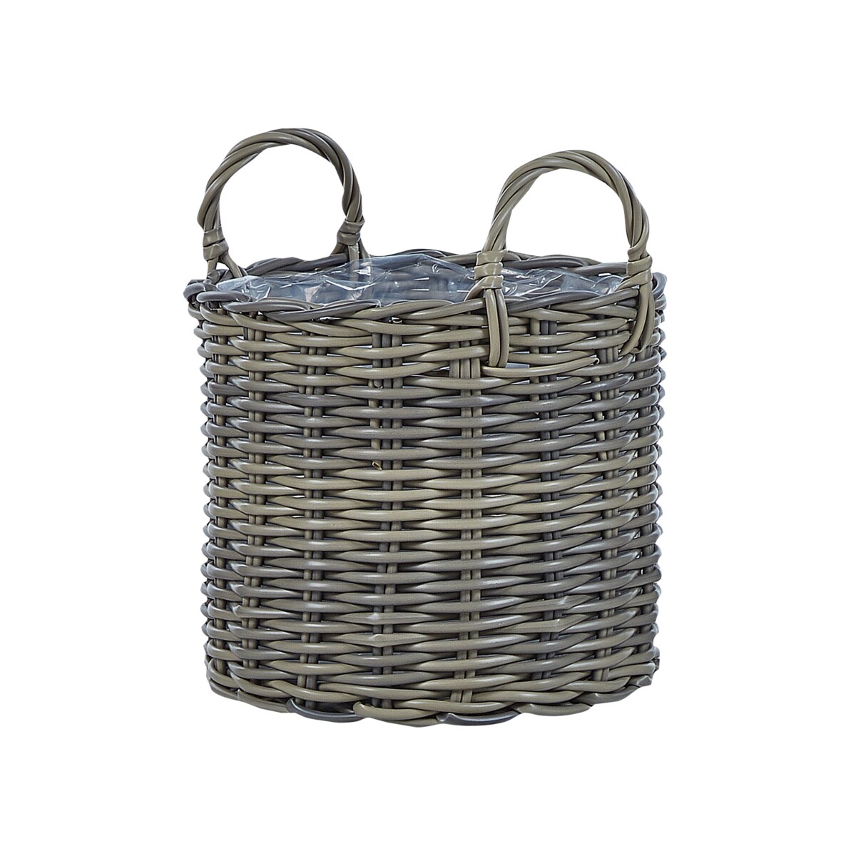 Zestaw 3 koszy na kwiaty z technorattanu brązowoszary NIKITI