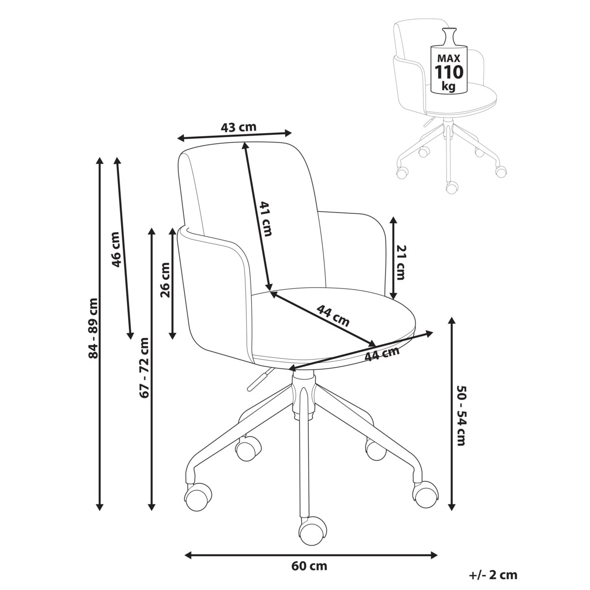 Krzesło biurowe DRYDEN Sztruks Beżowoszary