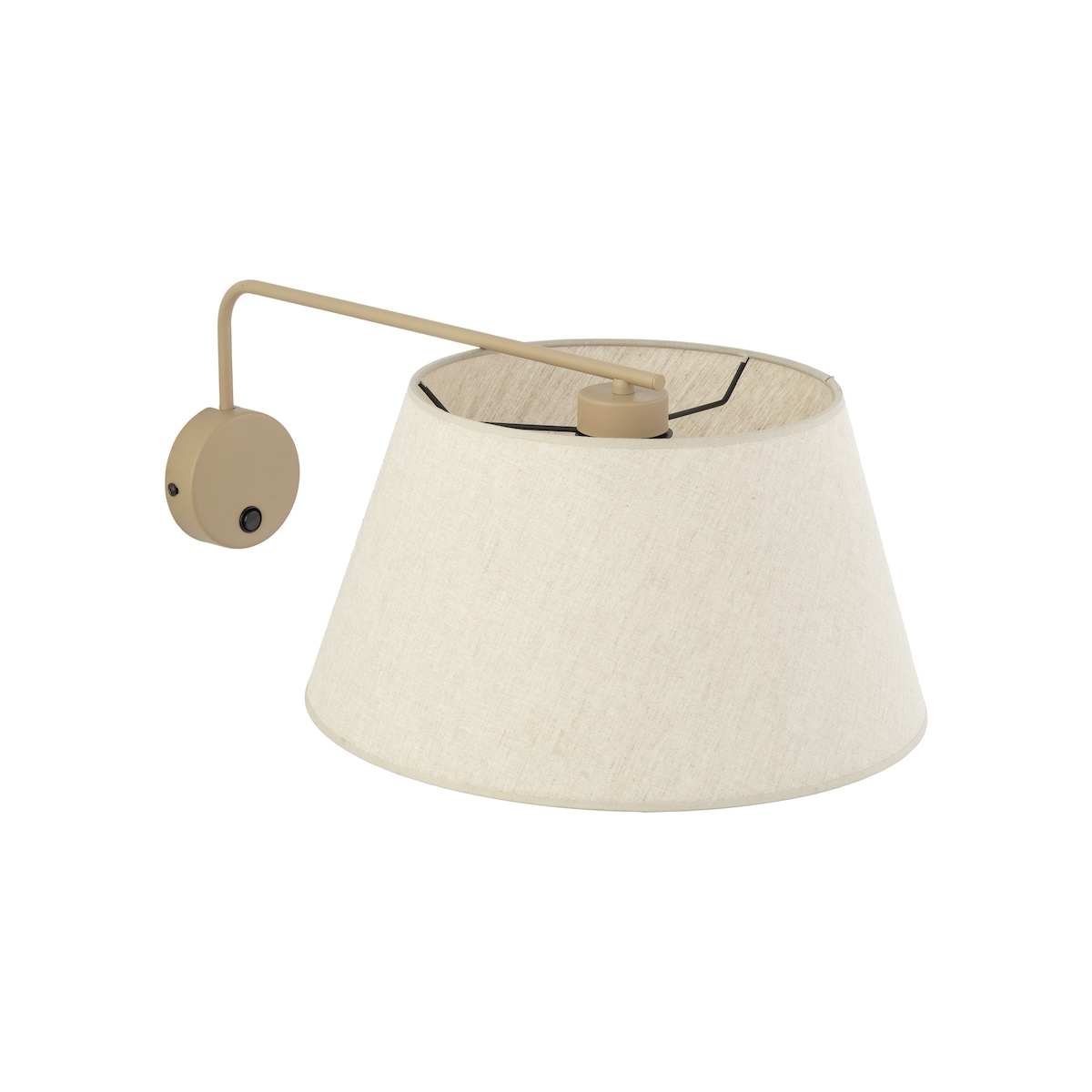 Kinkiet ścienny z włącznikiem TK Lighting FORMO SABIA 11342 beżowy len E27 nowoczesna lampa do salonu sypialni IP20