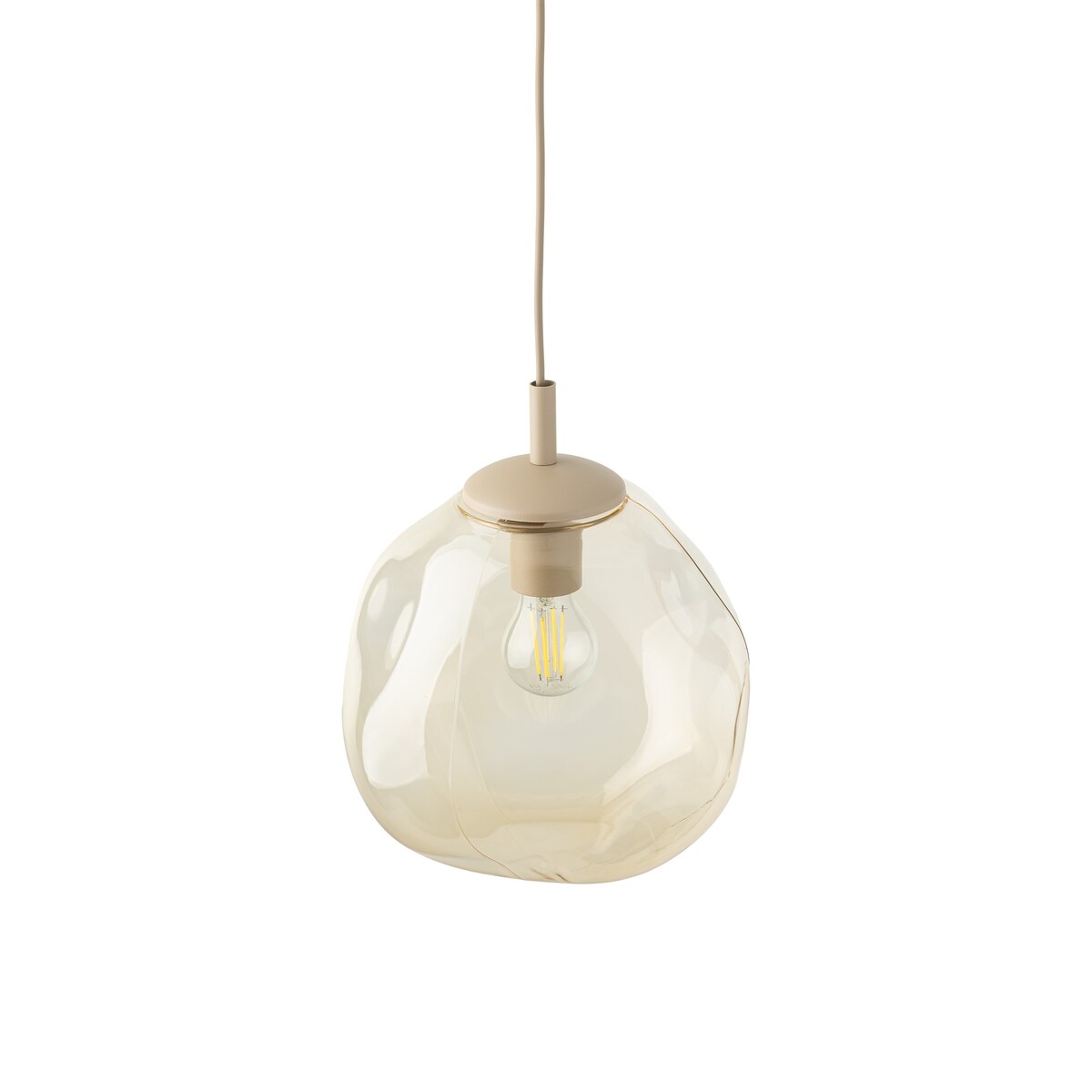 Lampa wisząca TK Lighting LAVA M SABIA 11327 beżowo-koniakowa E27 regulowana wysokość 175 cm