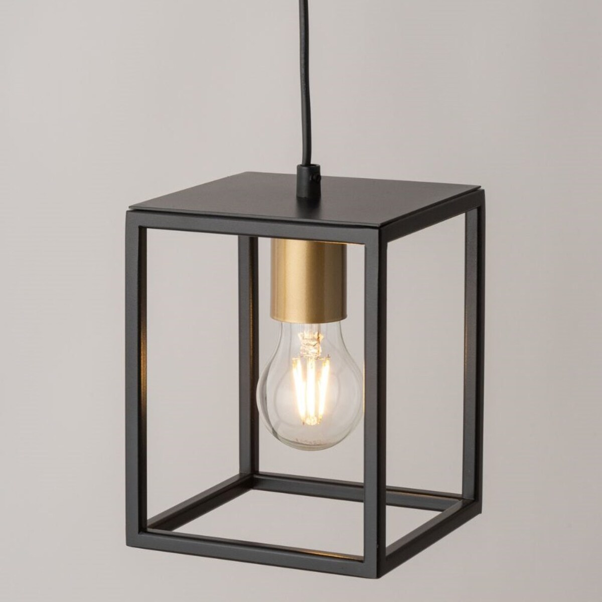 Loftowa lampa wisząca Vigo czarny zwis pojedynczy do biura