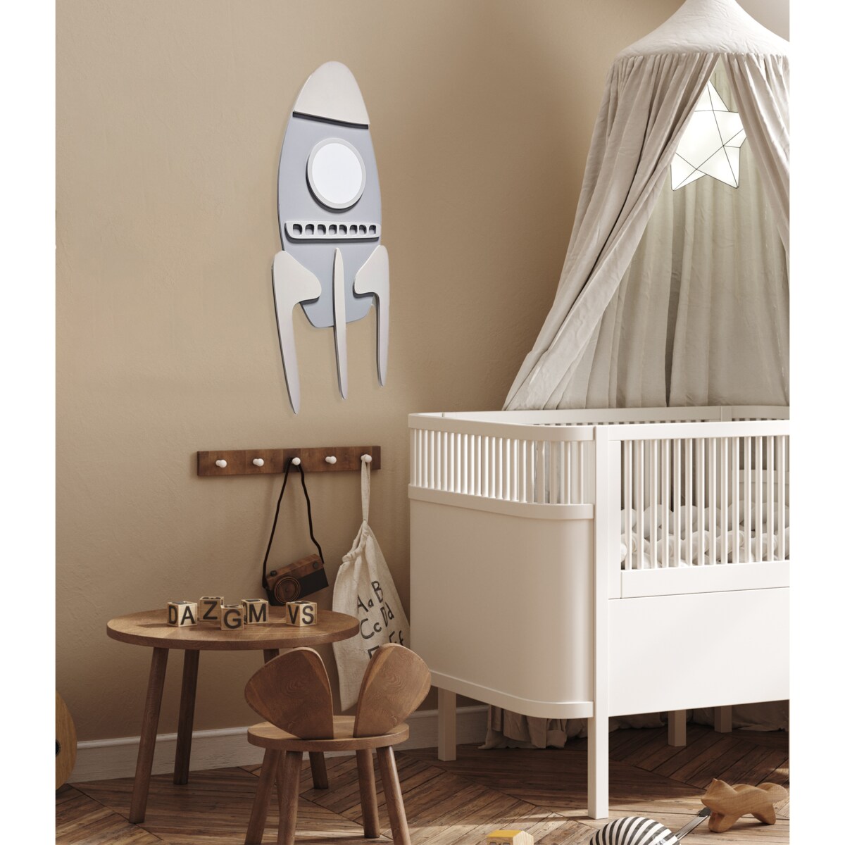 Dekoracja Ścienna Rakieta - Ozdoba do Pokoju Dziecięcego