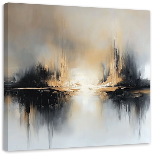 Abstrakcyjny Obraz do salonu sypialni kuchni biura Tekstura Beżowo Szara jak malowany 60x60