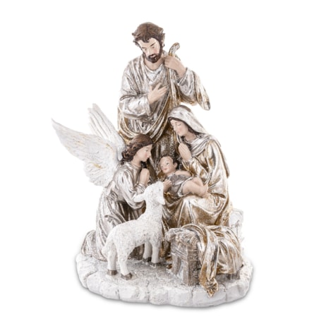 Dekoracja - 36x28x22 cm SACRA FAMIGLIA z aniołem