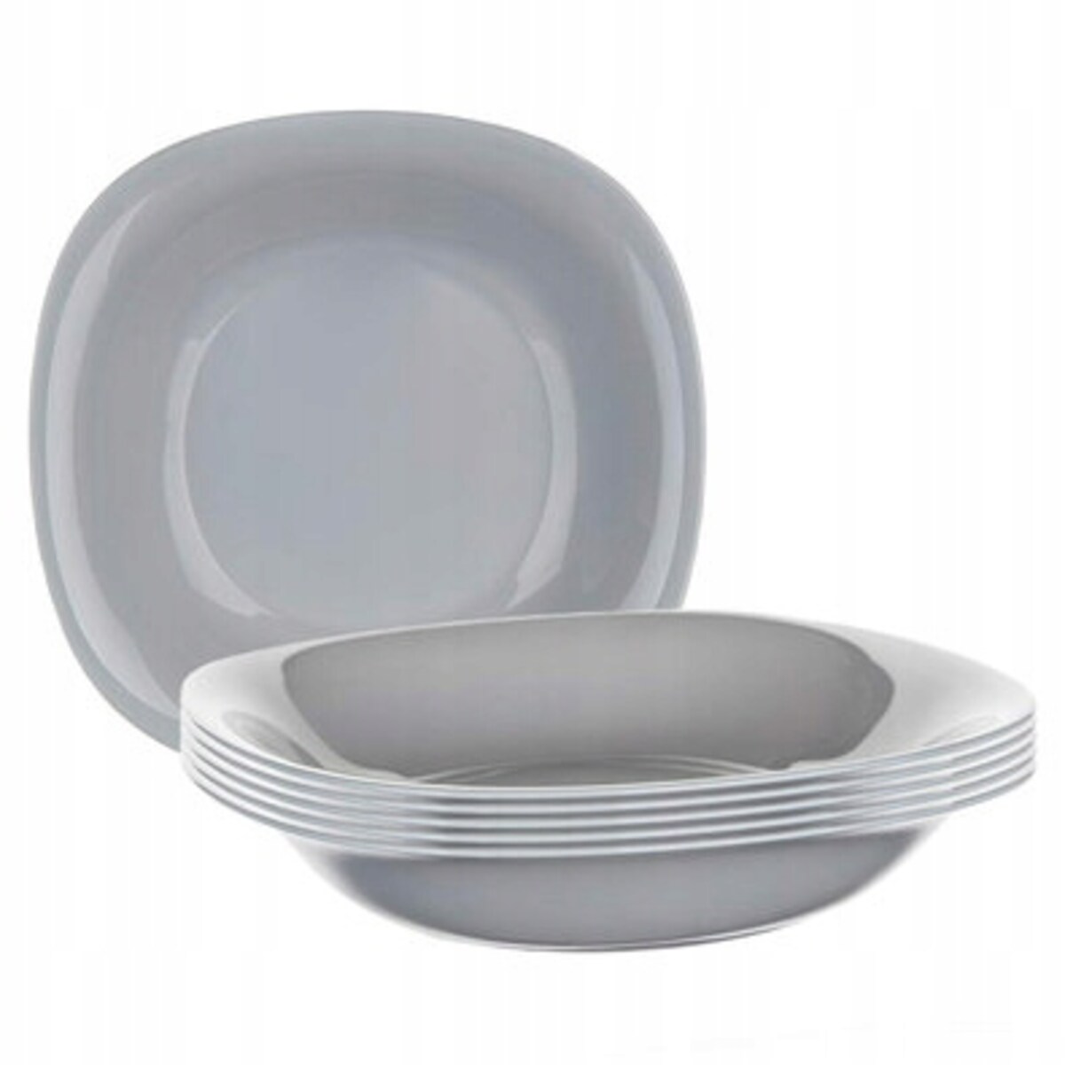 TALERZE GŁĘBOKIE NA ZUPĘ obiad danie 22cm 6szt komplet szare LUMINARC
