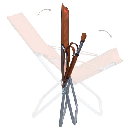 vidaXL Składane krzesła plażowe, 2 szt., tkanina, brązowe