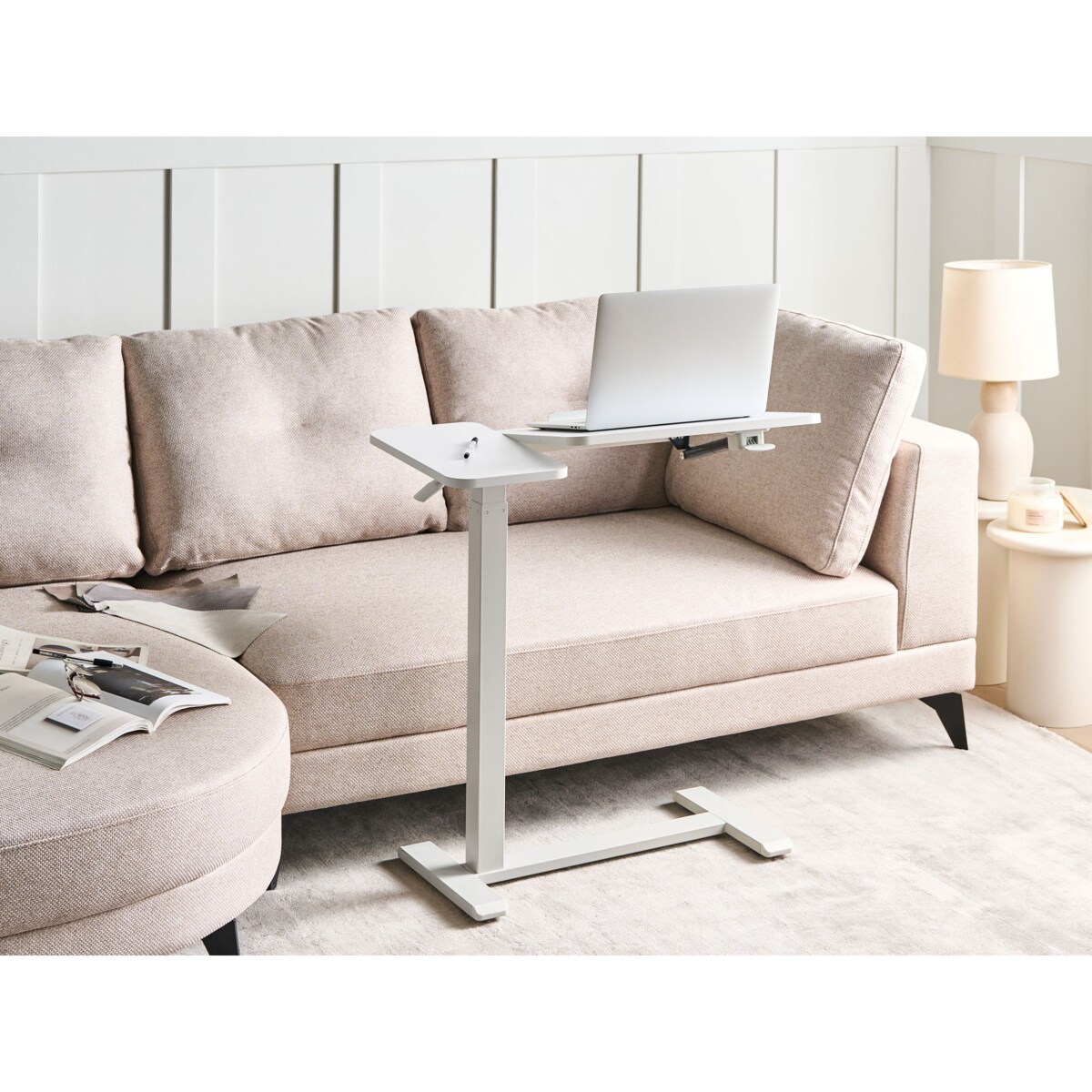 Regulowany stolik pod laptopa SCHOLA Biały 70 cm 40 cm