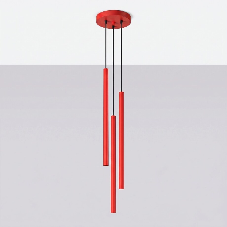 Lampa wisząca PASTELO 3P czerwona