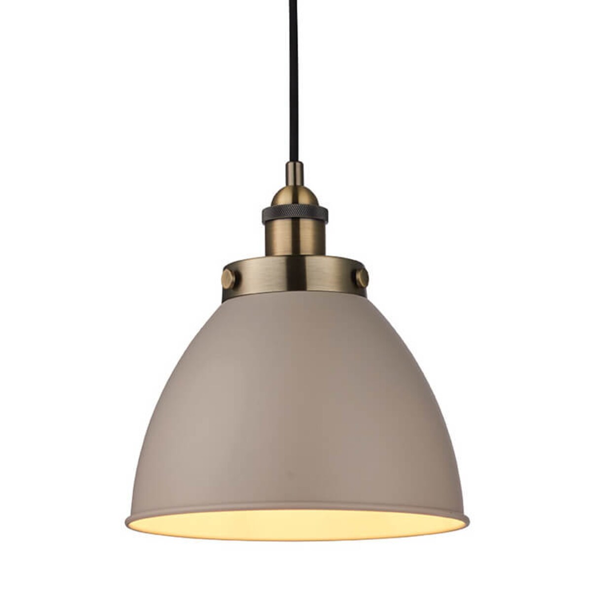 Lampa wisząca do kuchni Franklin 76328 Endon metalowa szara mosiądz