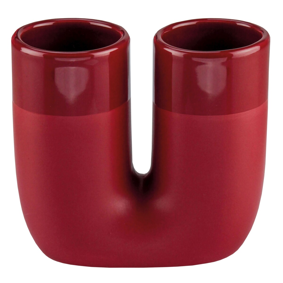 Kleine Wolke Deep Kubek na 2 szczoteczki do zębów ceramika bordowy mat i połysk