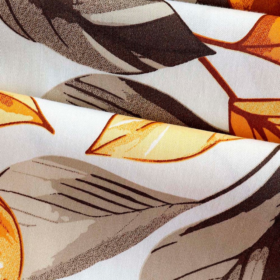 Pościel satyna bawełniana 200x220 Exclusive Leaves w brązowe i złote liście