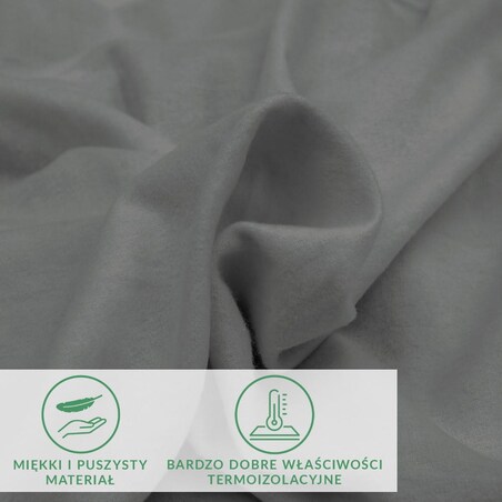 Prześcieradło flanela z gumką 200x220 kolor szary