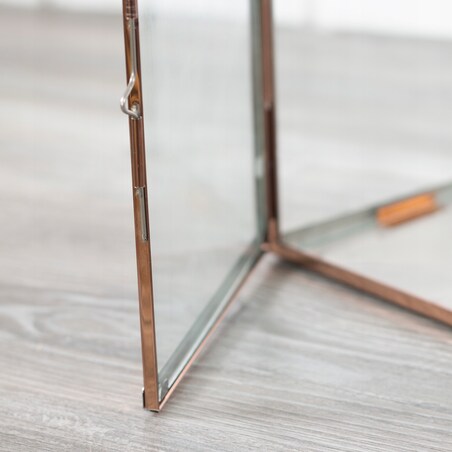 LAMPION ROSE GOLD metal / szkło wys. 45cm