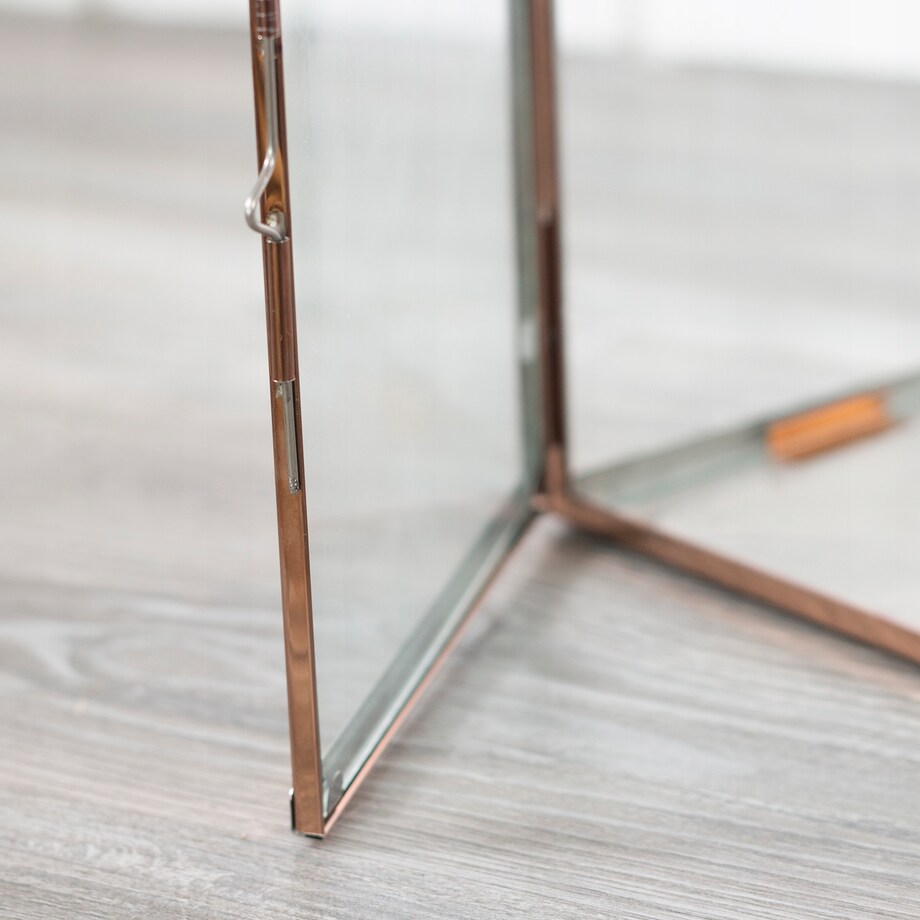 LAMPION ROSE GOLD metal / szkło wys. 45cm