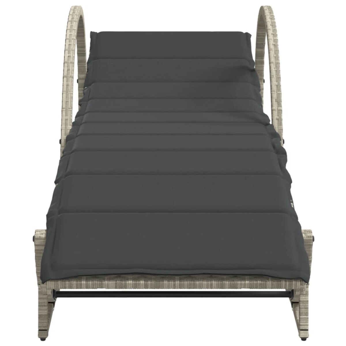 vidaXL Leżaki z poduszkami, 2 szt., jasnoszare, polirattan