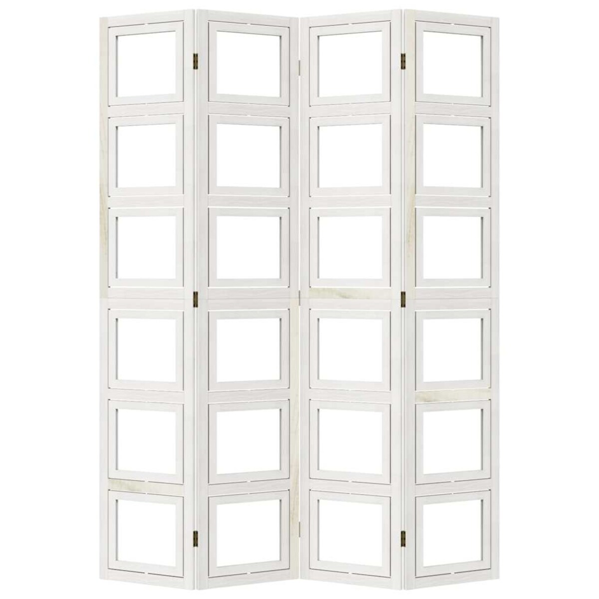 vidaXL Parawan pokojowy, 4-panelowy, biały, lite drewno paulowni