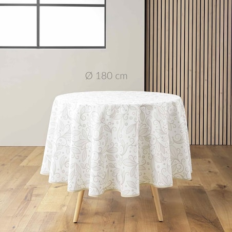 Obrus na stół z błyszczącym zdobieniem, LEYA, Ø 180 cm