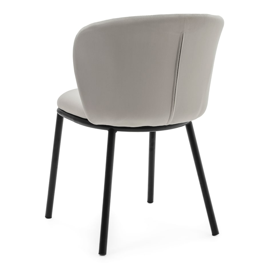 KRZESŁO TAPICEROWANE WELUROWE DO SALONU JADALNI GLAMOUR JASNOSZARE BARI