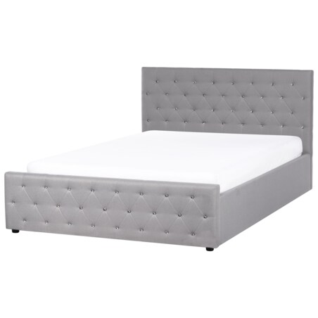 Łóżko z pojemnikiem AMIENS 160 x 200 cm Jasnoszary