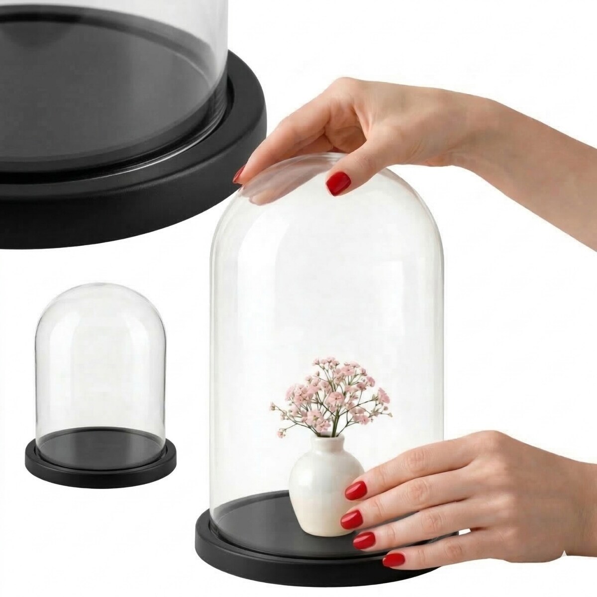 Kopuła dekoracyjna ze szklanym kloszem AURA, 30 cm