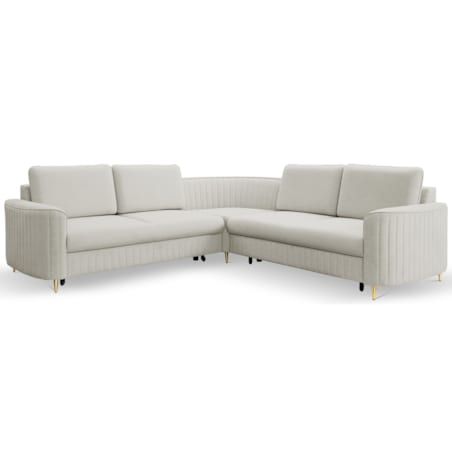 Narożnik z funkcją spania i pojemnikiem na pościel LOREN, jasny szary