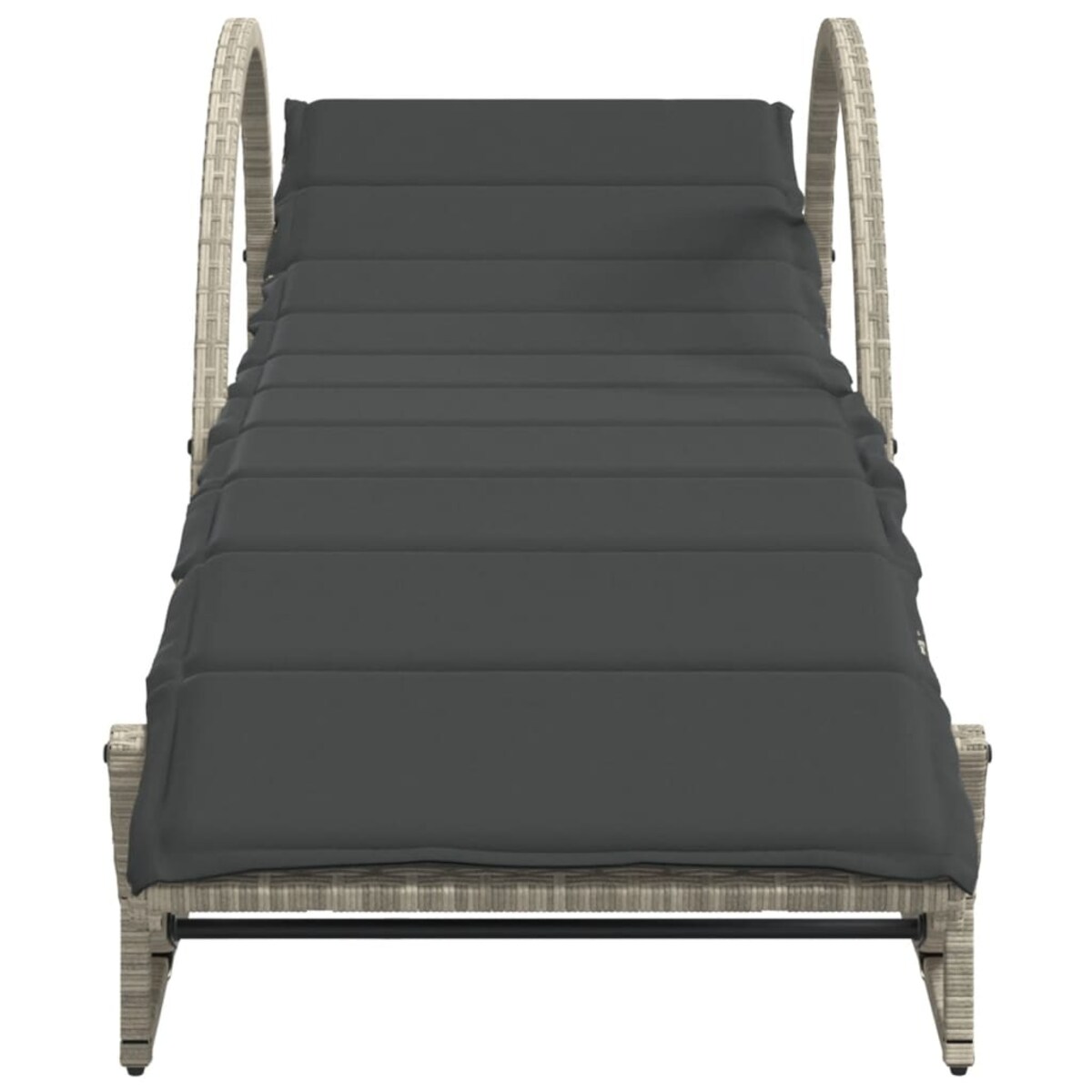 vidaXL Leżak z poduszką, jasnoszary, 60x199x42 cm, polirattan