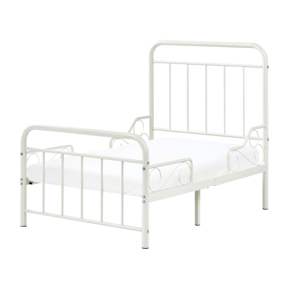 Rozsuwane łóżko dziecięce Metal ANAIS 90 x 200 cm Złamana biel