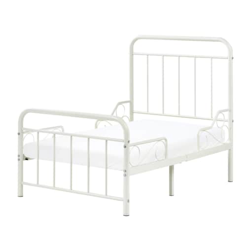 Rozsuwane łóżko dziecięce Metal ANAIS 90 x 200 cm Złamana biel