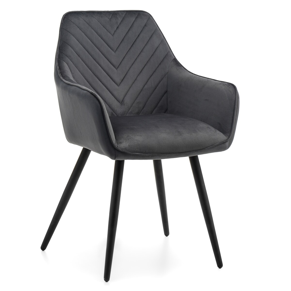 Krzesło tapicerowane welurowe do salonu jadalni VASTO szare