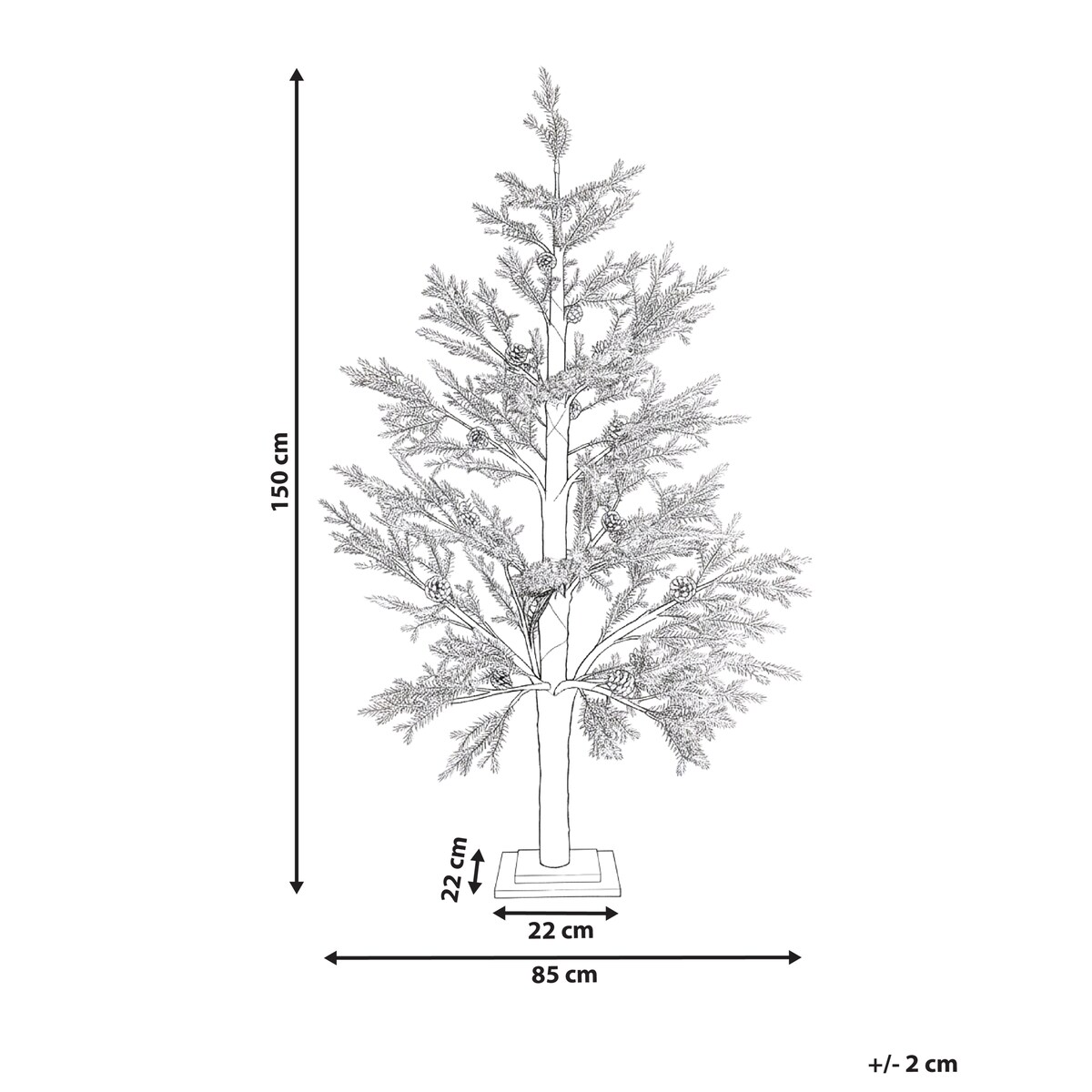 Dekoracja ogrodowa LED LAUGARAS 150 cm Choinka Zielony