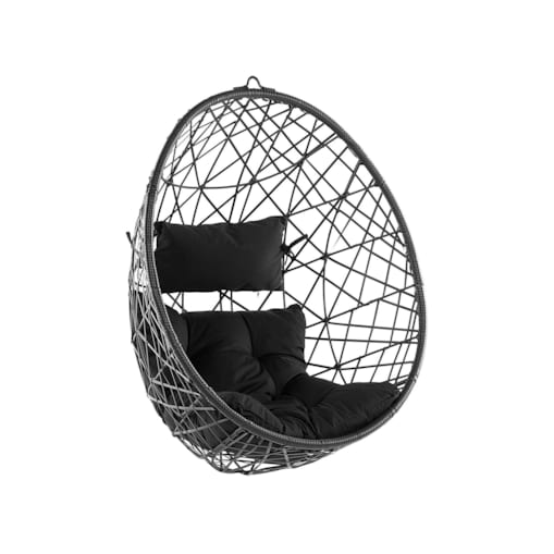 Fotel wiszący z technorattanu czarny ALATRI