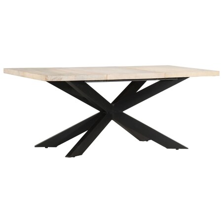 vidaXL Stół jadalniany, 180 x 90 x 76 cm, lite, bielone drewno mango