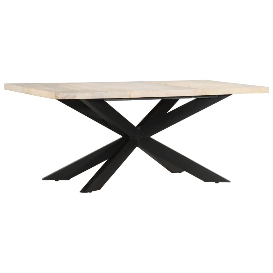 vidaXL Stół jadalniany, 180 x 90 x 76 cm, lite, bielone drewno mango