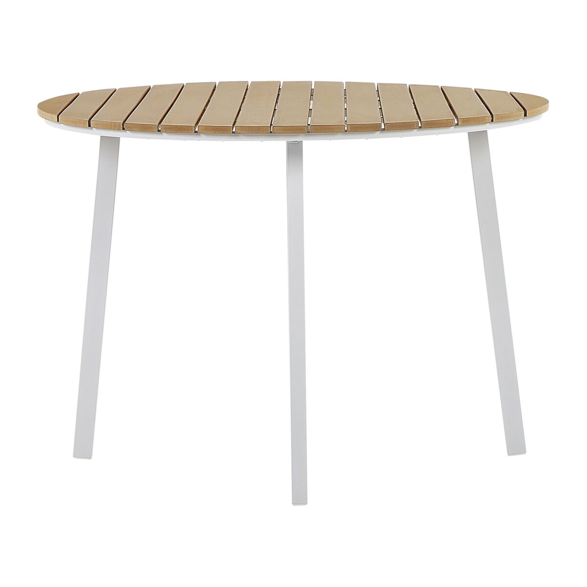 Zestaw ogrodowy stół i 4 krzesła biały z poduszkami beżowymi CAVOLI