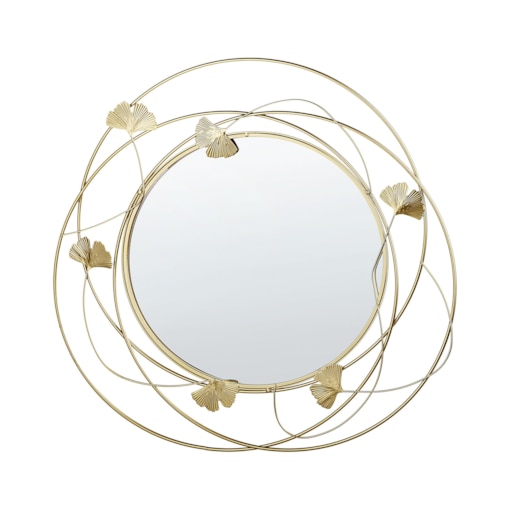 Metalowe okrągłe lustro ścienne ø 47cm złote ANGLET