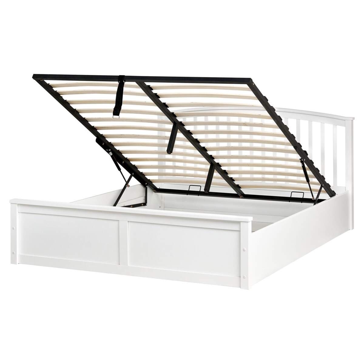 Łóżko z pojemnikiem Drewno sosnowe CLARBEC 160 x 200 cm Biały